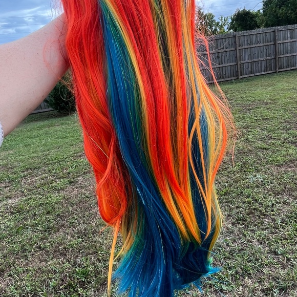 Webster Wigs – Limited Edition Rainbow Lace Front Wig with Tinsel Highlights - Picture 1 of 10